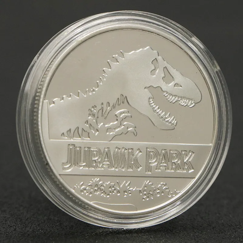 Silver plaqué commémoratif Jurassic Park Dinosaur Coin - Arts Crafts Metal Collectible