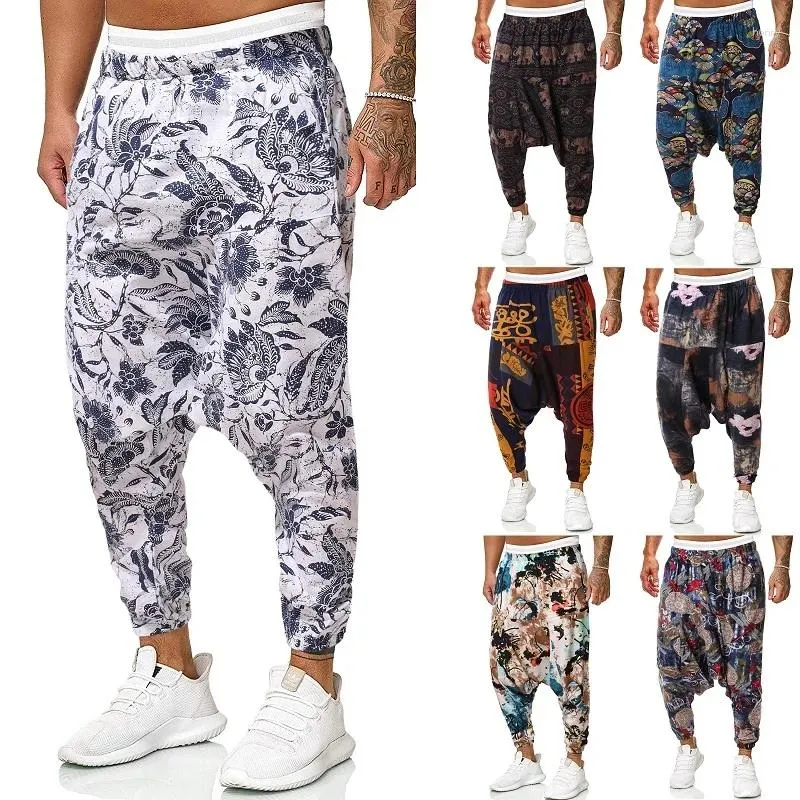 Мужские брюки 2023, мужские мешковатые шаровары в стиле хип-хоп, женские широкие брюки, мужские повседневные винтажные длинные брюки Hombre