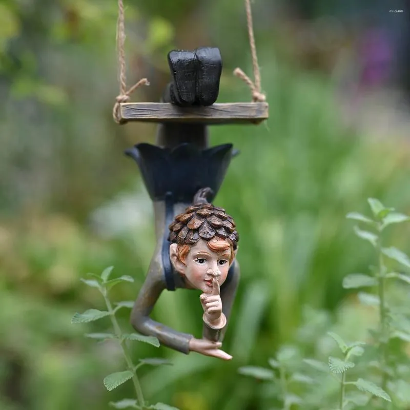 Decorações de jardim balanço elf pátio pingente decoração varanda personagem estilo britânico ornamento para casa