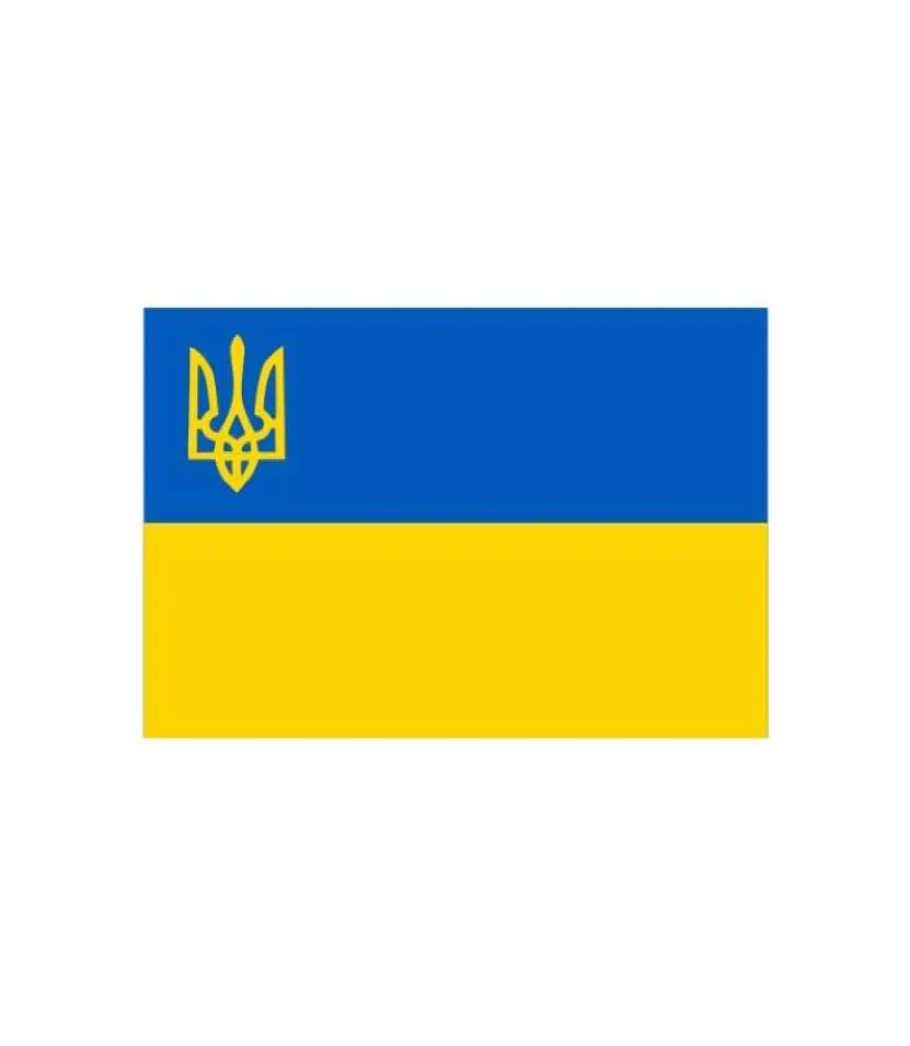Bandeira ucraniana 3x5 pés 90x150cm costura dupla 100d poliéster festival presente interior ao ar livre impresso sell7917555
