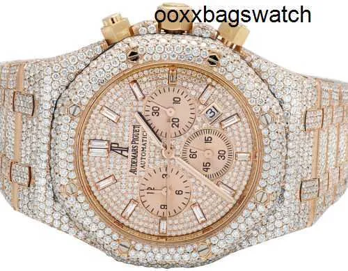 Наручные часы Audemar Pigue Автоматические часы мужские Audemar Pigue 18-каратное розовое золото Royal Oak 41 мм Full VS Diamond Watch 3175 Ct HBZS