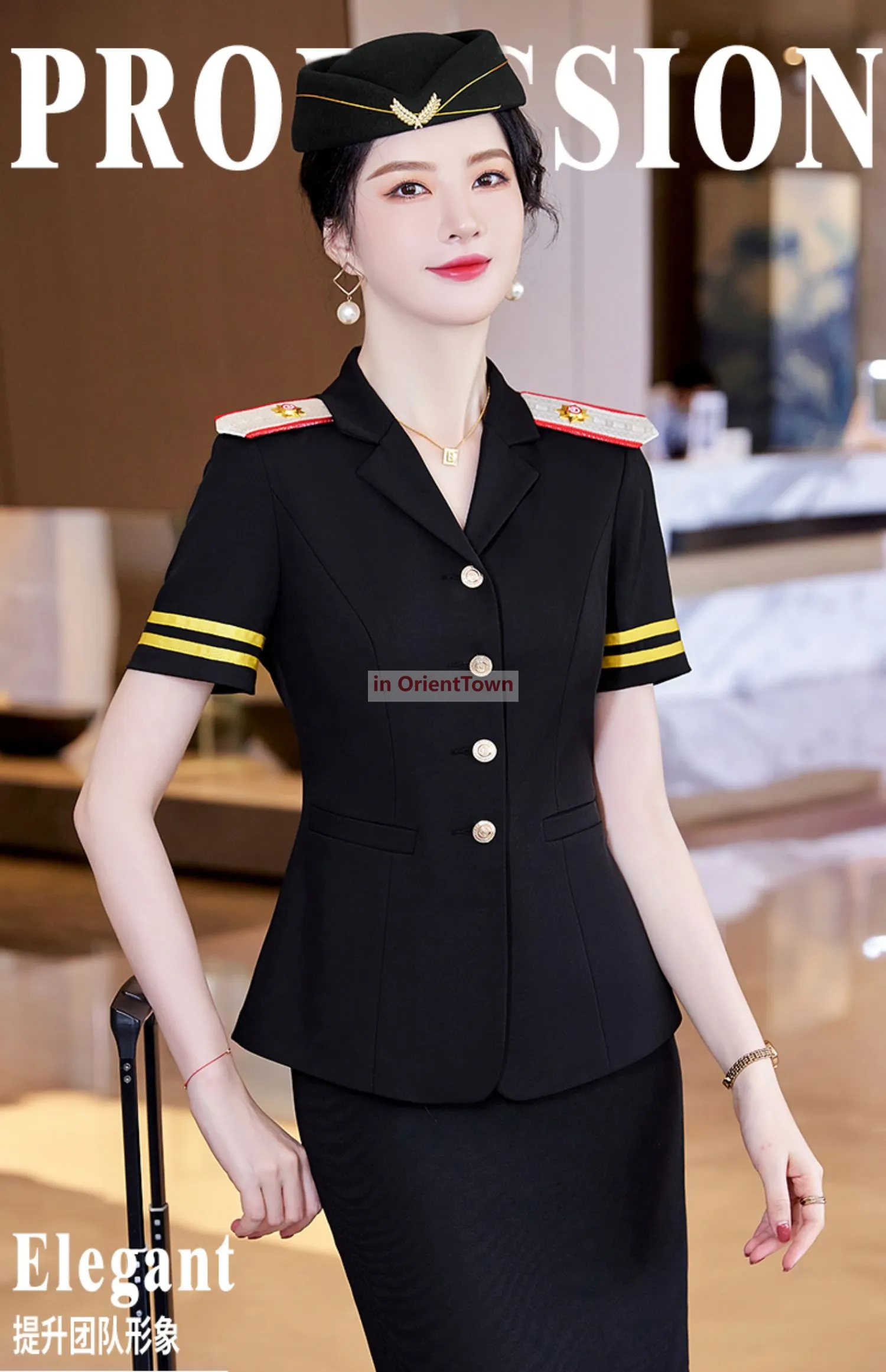 Flight Attendant Uniform Dress Cotton Blend Sheath Silhouette Short Sleeve  Above Knee from Dhgate Work Dresses - price 36.95