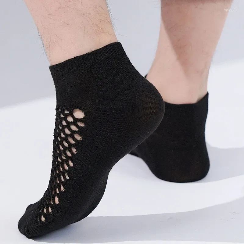 Men's Socks 5 Pairs/Lot Men Spring Summer Hole Breathable Cave Casual Soft ThinAnkle Funny Man Sokken Low Cut Short Mesh Sock