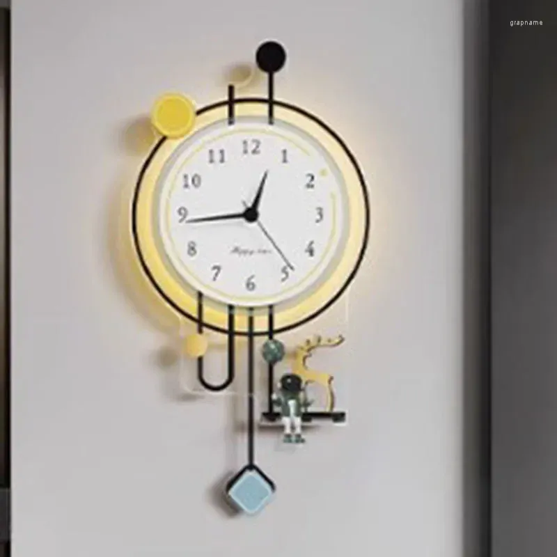 Väggklockor fancy tyst akryl unik stor pendel digital vintage lyx orologio da parete levande rum dekor