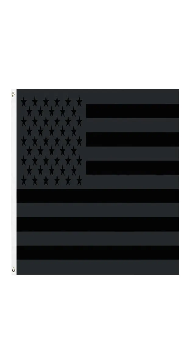 Bandeira americana preta estrela listrada cinza EUA bandeiras nacionais da América 3x5 pés grande tecido de poliéster costura dupla 5722619