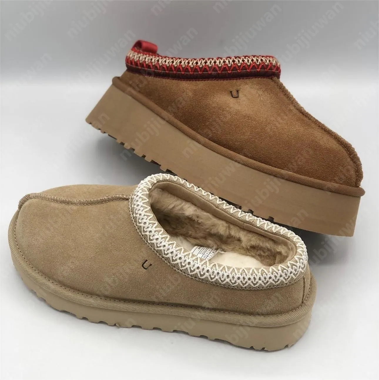 Tasman Pantoufles Tazz Châtaigne Sable Graine De Moutarde Beige Australie Classique Mini Plate-Forme Botte Femmes Hommes Fourrure En Peau De Mouton Automne Et Hiver Cheville Bottines De Créateur