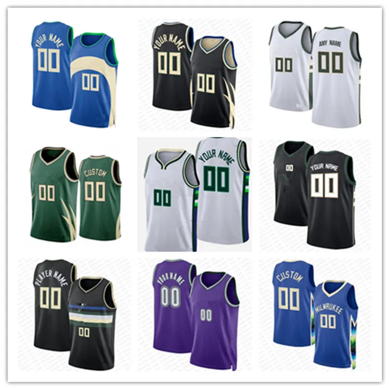 Custom Jersey Männer Frauen Jugend 34 Giannis Antetokounmpo 0 Damian Lillard 11 Brook Lopez 22 Khris Middleton 9 Bobby Portis Malik Beasley Jae Crowder Basketball Trikots