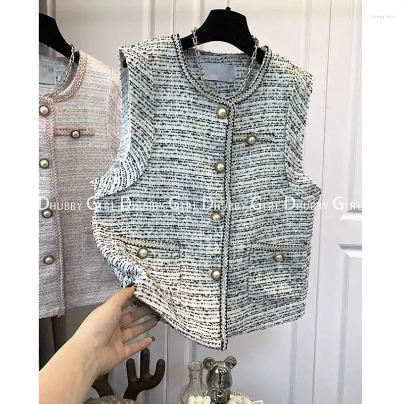 Damesvesten Casual Vintage Commuter Gestreept Temperament Mouwloos Vest Party Design Tops Meisjes Korte mode voor dames