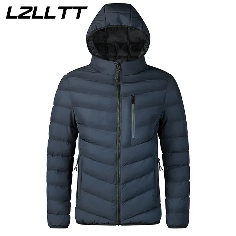 Hommes vers le bas Parkas automne hiver hommes chaud imperméable veste manteau à capuche décontracté marque coupe-vent vêtements épais chapeau mâle 231109