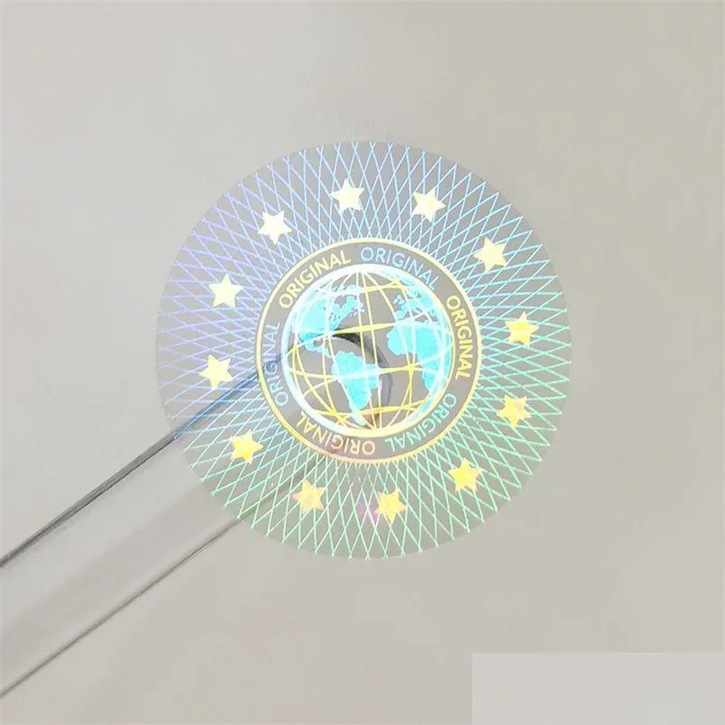 Other Decorative Stickers Original Holographic Stickers Tamper Proof Security Labeoid Transparent Warranty Sticker Customized 20X20Mm Dhrzy