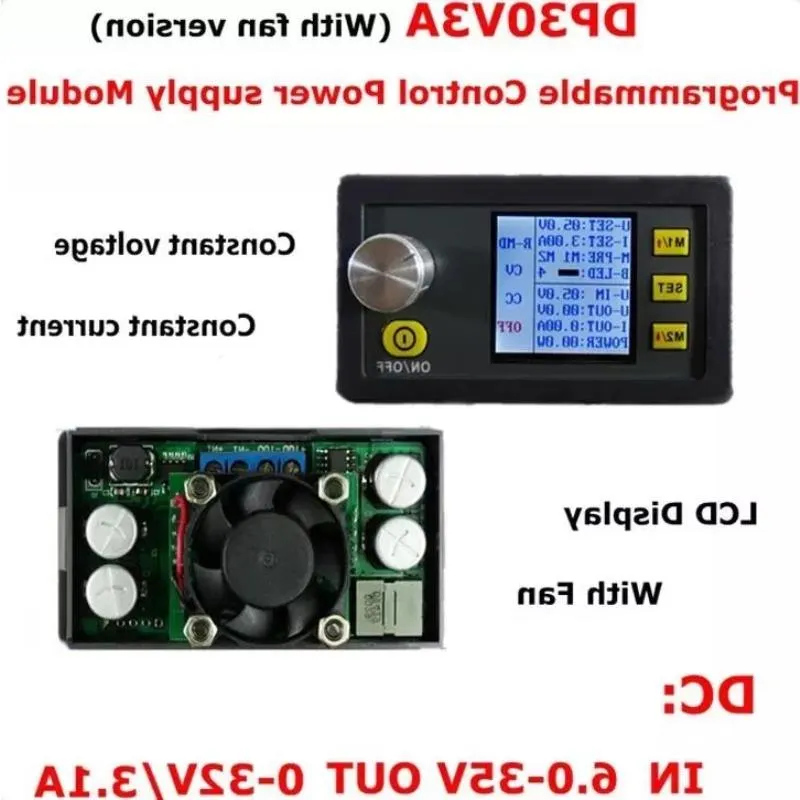 Integrerade kretsar DP30V3A Konstantspänning och aktuell avvecklingsprogrammerbar strömförsörjningsmodul Buckspänningsomvandlare LCD Display BJSN