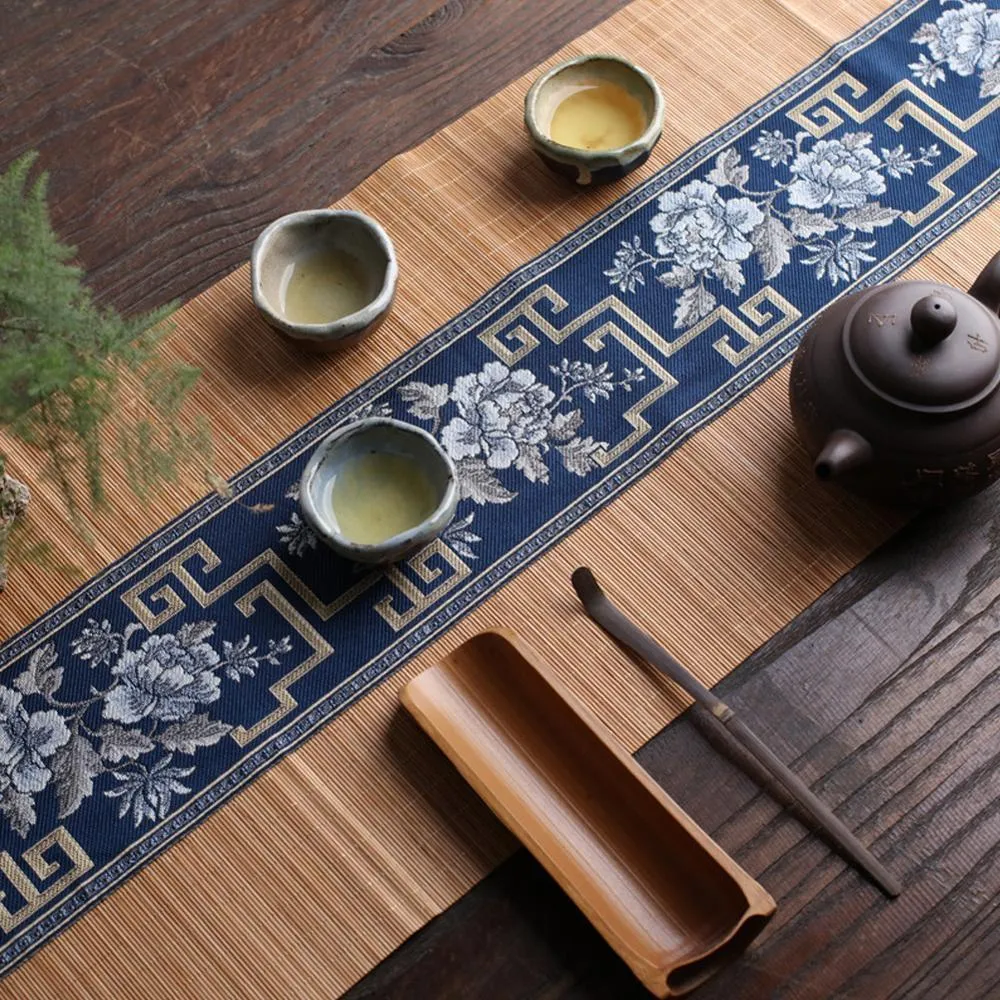 Stół Naturalny bambusowy biegacz stołowy ręcznie robiony retro herbata mata japońska flaga stolika domowa kawiarnia Restauracja Roller Coaster 230408