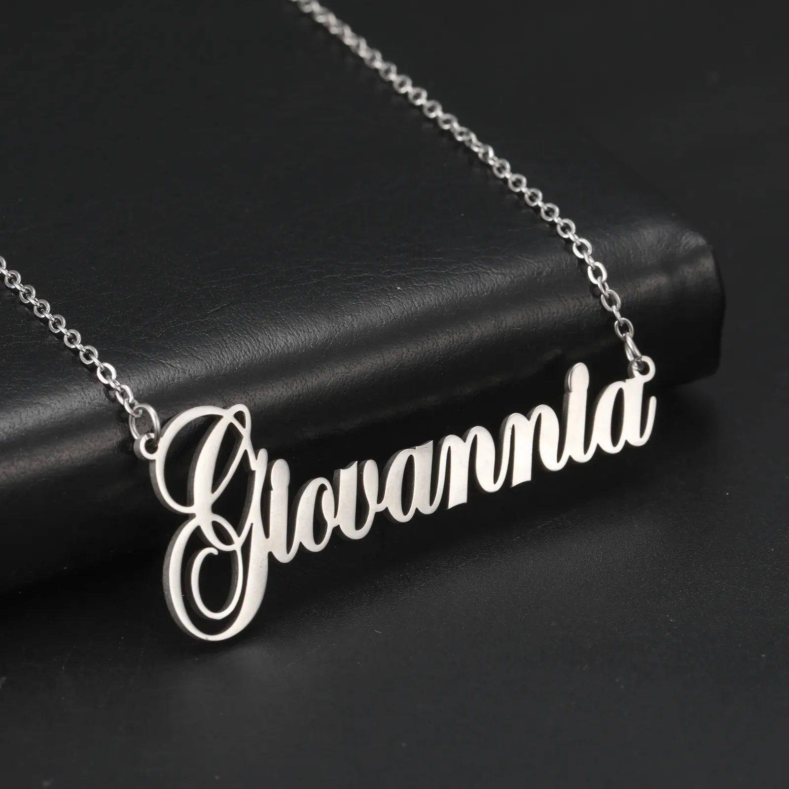 Pendant Necklaces Sipuris Custom Name Necklace Personalized Golden Choker Stainless Steel For Women Man Customized Jewelry Couple Gift 231109
