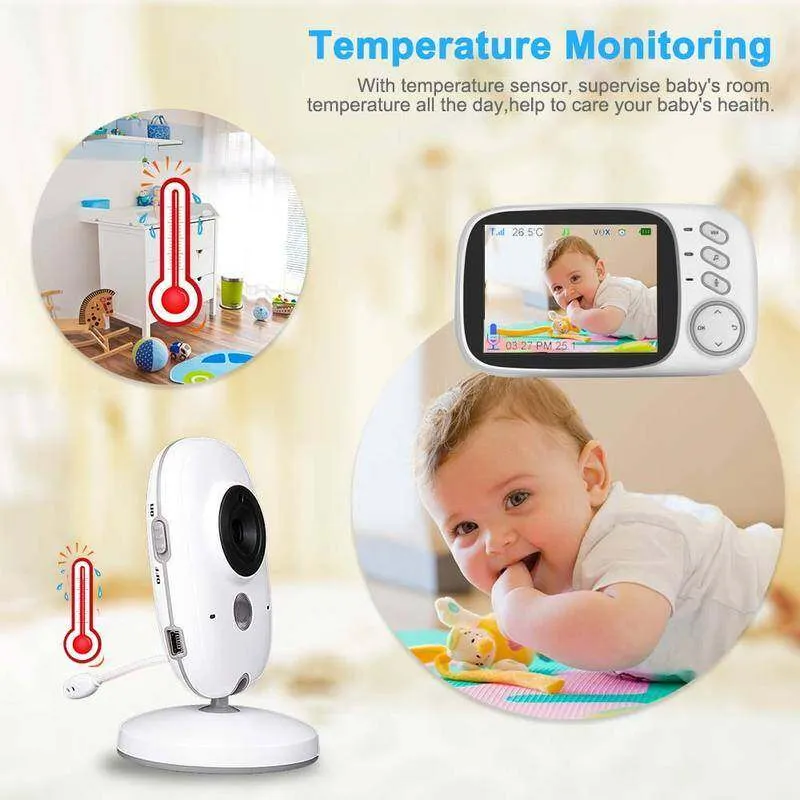Babysense Video Baby Monitor with Two Cameras, Room Temperature