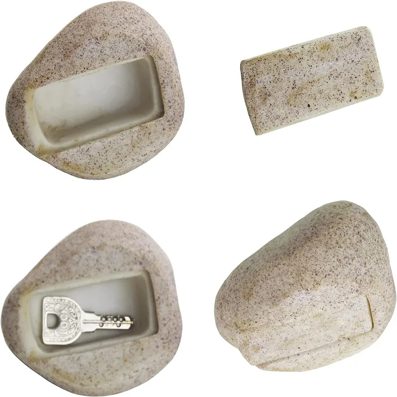 Waterproof Faux Rock Key Holder Resin Box For Indoor/Outdoor Use Safe