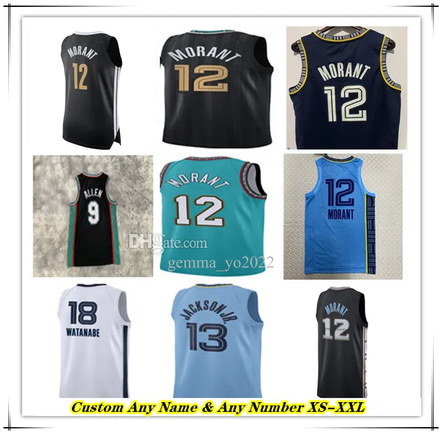 Tryckt Ja Morant Desmond Bane Basketball Jersey Mike Bibby Derrick Rose Marcus Smart Jaren Jackson Ziaire Williams David Roddy Xavier Tillman Memphis City Edition