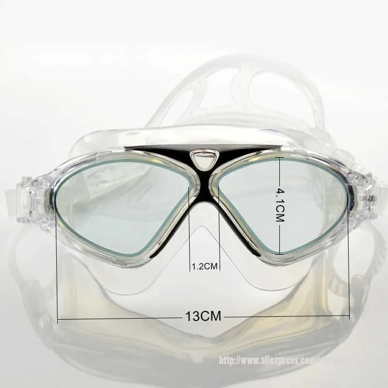 Gözlük yüzme gözlük silikon kayış sualtı büyük bardaklar bavula karşı su geçirmez spor optik gözlükler erkekler kadın yüzme gözlükleri p230408