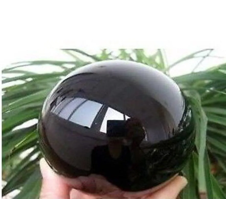 Nouvelle boule de sphère en cristal poli en obsidienne naturelle 60MMStand02677863