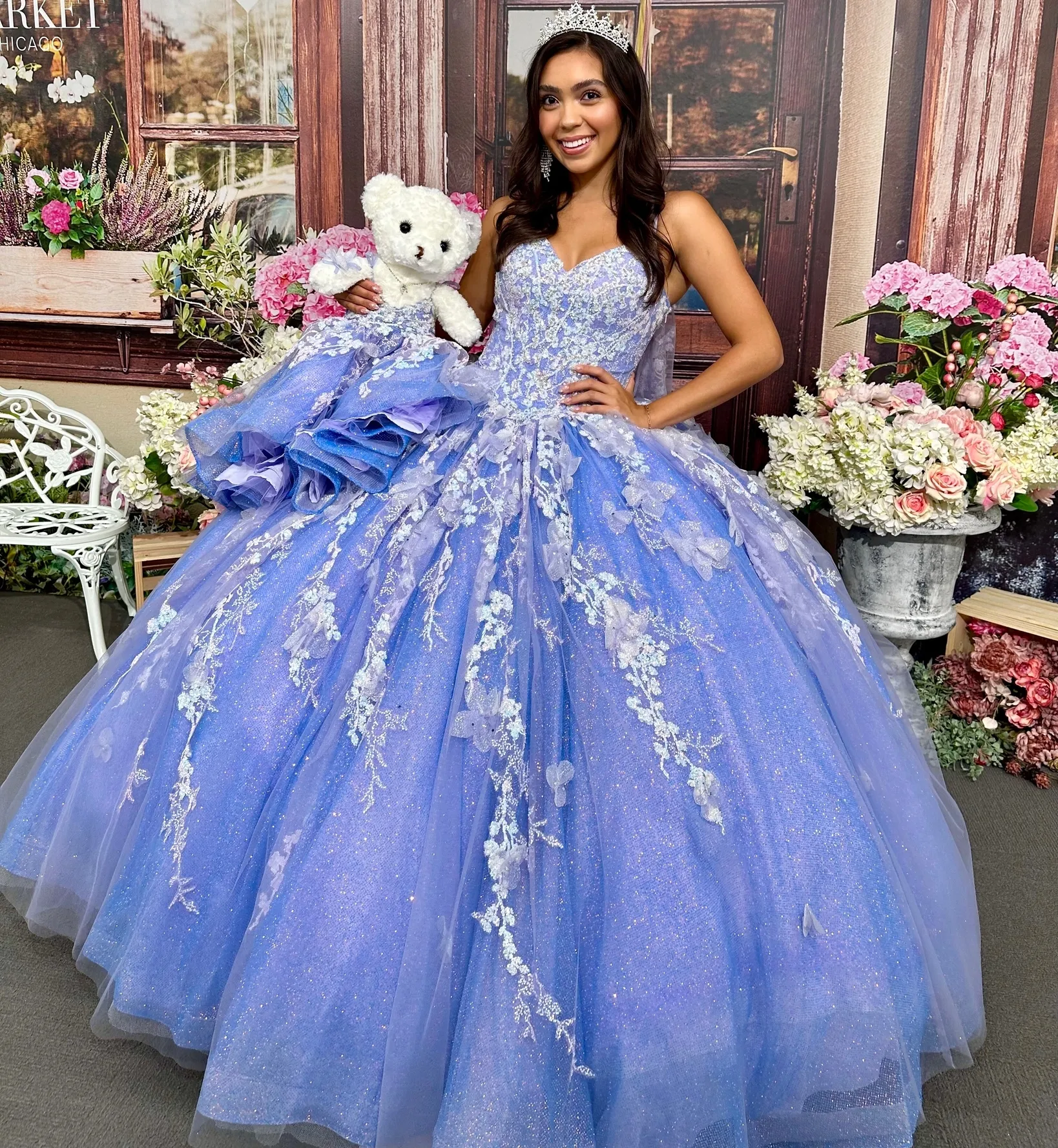 اللافندر Quinceanera Dress 2024 Cape Glitter Tulle Charro Quince Sweet 15/16 Birthday Party Bong