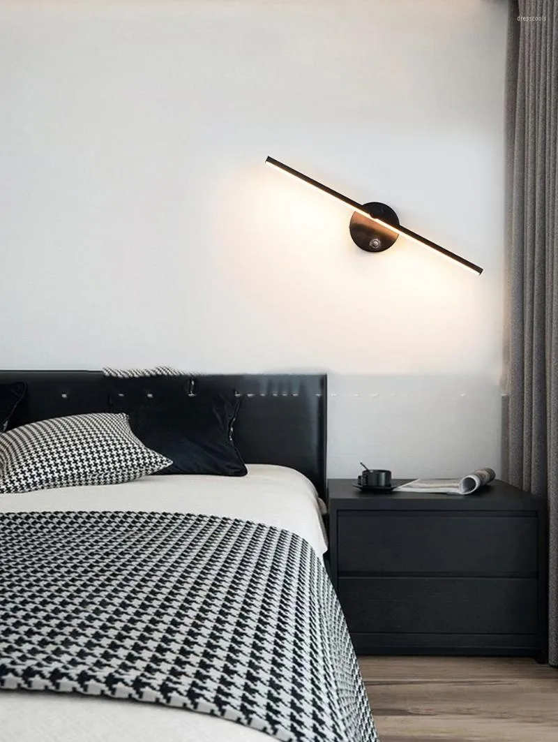 Wandleuchte Moderne, minimalistische LED-Innenspiegel-Scheinwerfer, stufenlos dimmbar, um 300 ° drehbar, Schlafzimmer-Badezimmer-Befestigung