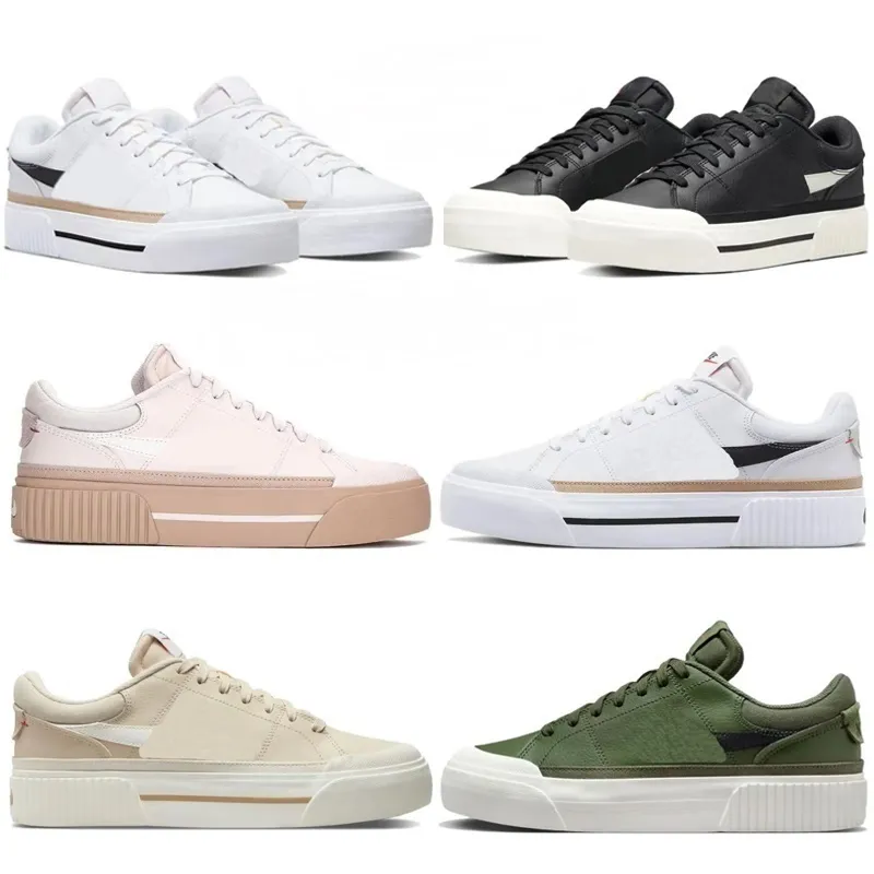 Low Back to School Court Legacy SLP WMNS Plataforma Elevador Sapatos de Estudante Série Top Clássico Todos os Jogos Lazer Esportes Homens e Mulheres Sapatos Brancos Pequenos Tamanho Grande 11 12