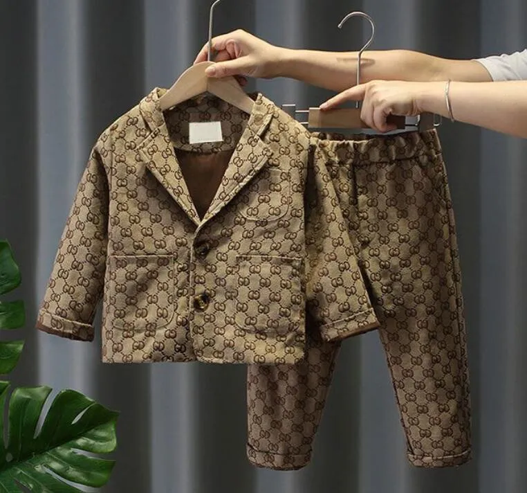 Kids Designer Denim Suit Blue Jeans Coat Set for Boys