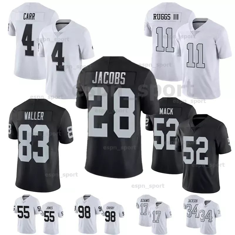 17 Davante Adams Maxx Crosby Derek Carr Raid Maillots de football américain Darren Waller Hunter Renfrow Josh Jacobs Bo Jackson Henry Ruggs Charles Woodson Nate Hobbs