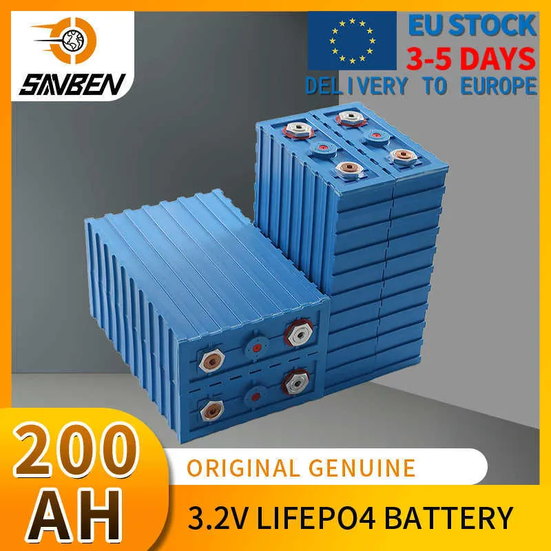 200AH LIFEPO4 Batteri 3.2V Litiumjärnfosfat laddningsbar DIY -cell för 12V 24V 48V Båtar Elektriska folklifter EV RV Golf Cart