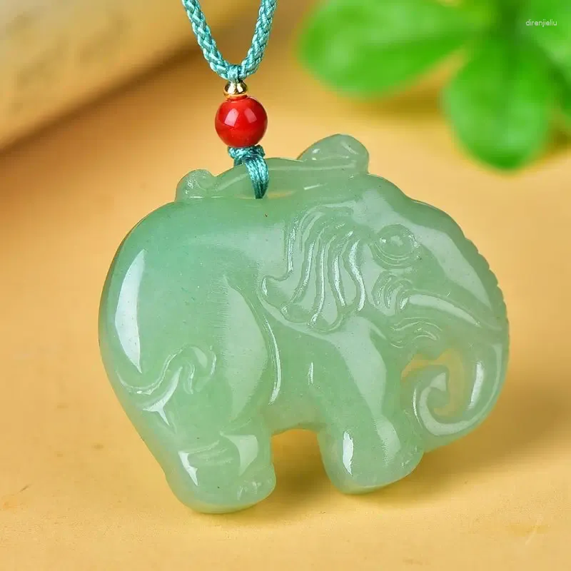 Hänge halsband naturliga grönt dongling elefant vientiane uppdatering jade mäns och kvinnor modesmycken