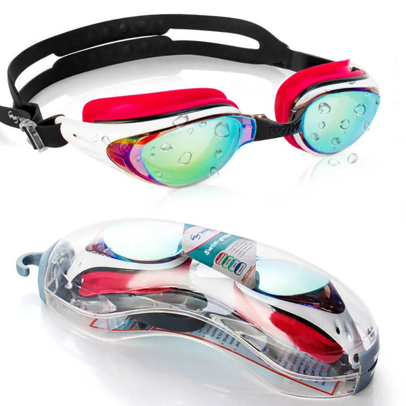 Goggles Professional Professional Myopia Swimming Goggles Silicone مقاوم للماء مقاومة للظهور نظارات السباحة HD المعدات الرياضية المائية في الهواء الطلق p230408