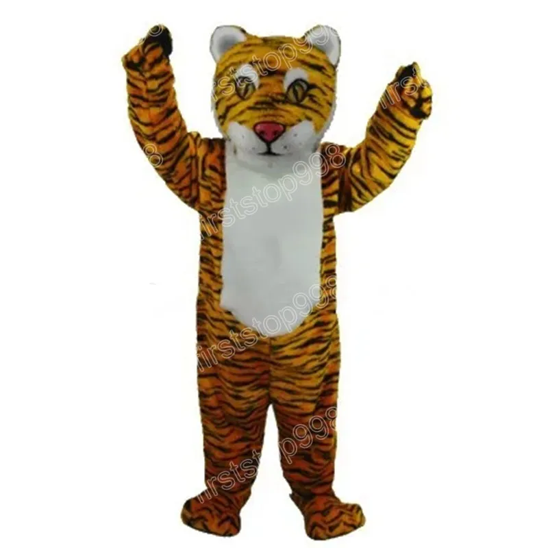 Halloween w paski Tiger Mascot Costume Cartoon Anime Postacie Unisex Dorośli rozmiar świątecznej imprezy na zewnątrz strój reklamowy