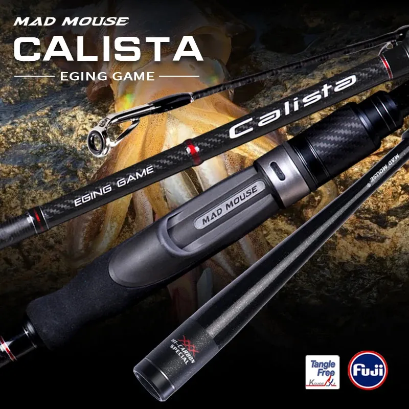 Boat Fishing Rods MADMOUSE Japan Full Fuji K Guide Egi Rod Squid Lure Rod  Spinning Rod Calista 8L/86M Squid Size #1.8 4 Shore Egi Slatwater 231109  From Bao06, $86.89