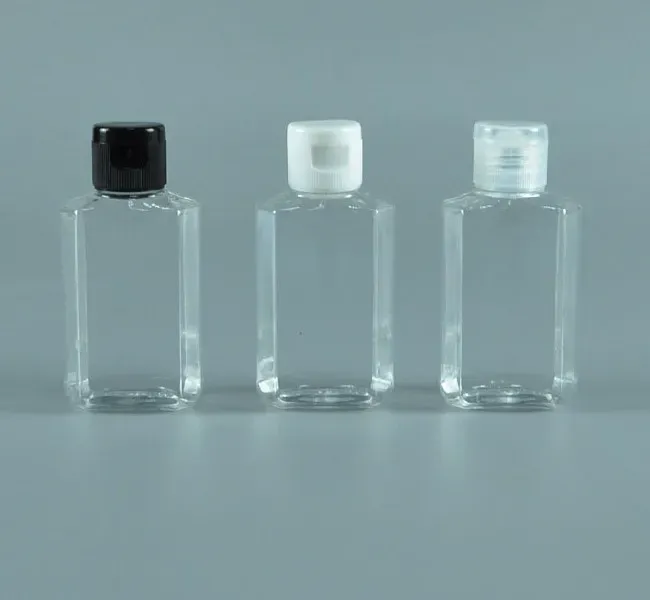 卸売透明な梱包ボトルトラベルミニプラスチックボトルフリップトップキャップ60mlクリア6 filpボトルハンドサニタイザーメイクアップサンプルボトルシンプル