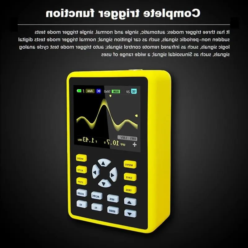 Mini Oscilloscope numérique portatif portatif d'affichage à cristaux liquides de 5012H 24 "avec la bande passante de 100 MHz et le taux d'échantillonnage de 500 MS/s Qutji