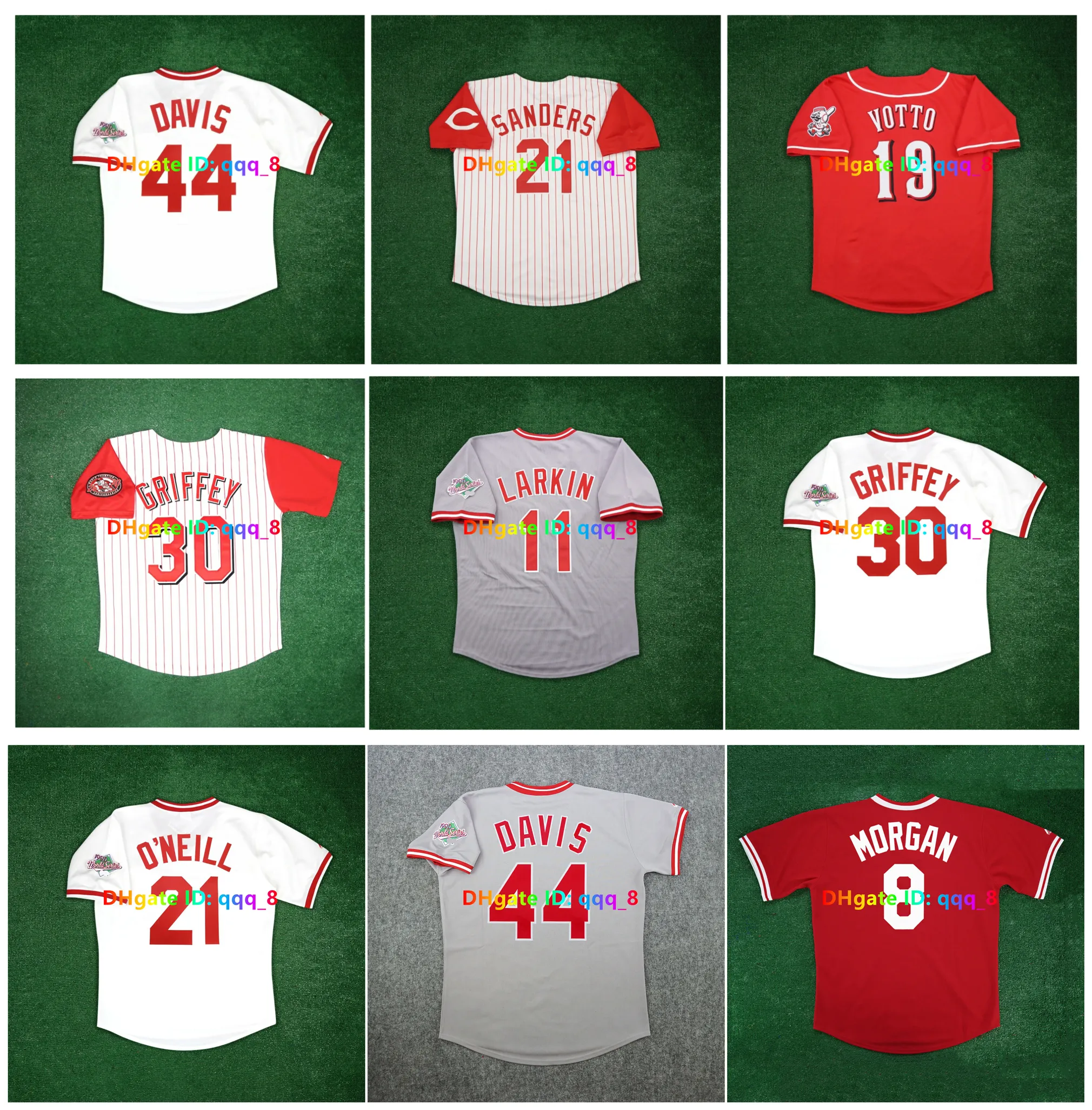 Eric Davis Deion Sanders Ken Griffey Sr. 1990 World Series Reds Throwback Baseball Jersey Pete Rose Joey Votto Banc Chris Sabo Paul Oneill Perez Joe Morgan Size S-4xl