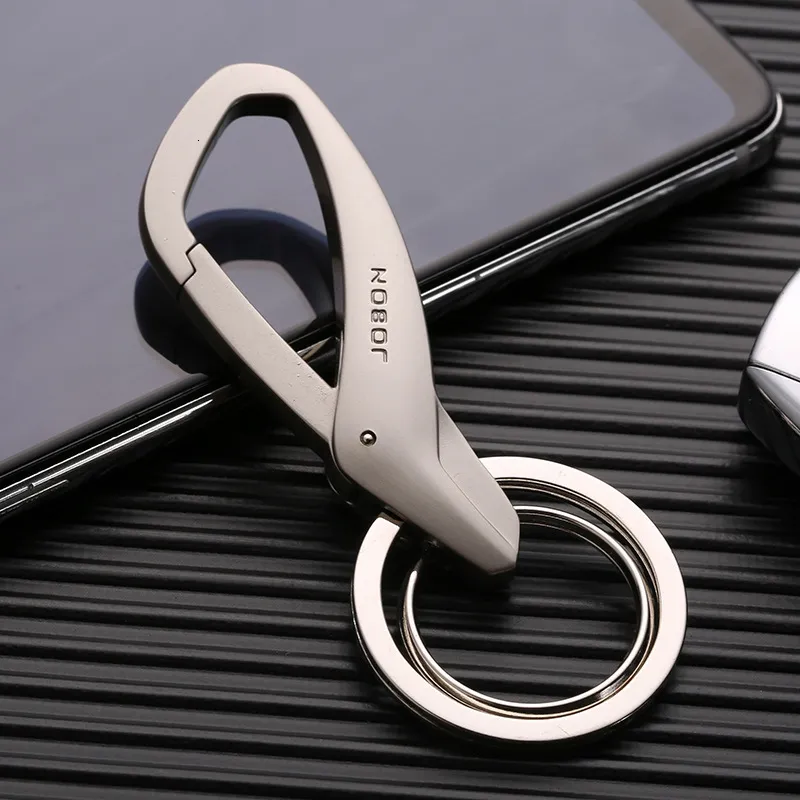 Keychains Lanyards: Simple and Creative Car Key Waist Double-Ring Metal ...