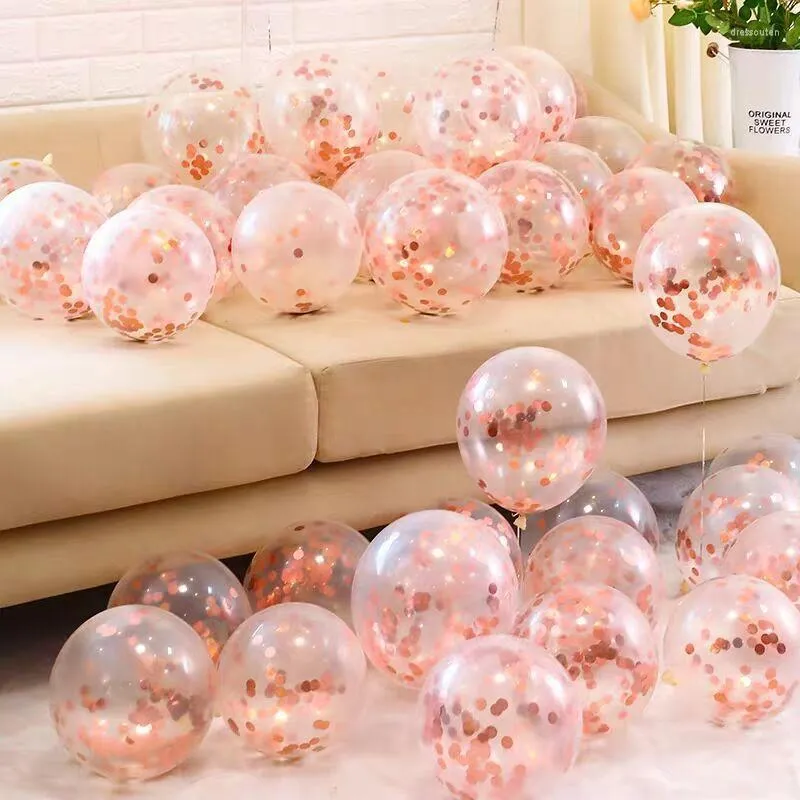 Dekoracja imprezy 10pcs 20pcs Rose Gold Balloon Zestaw konfetti balony urodzinowe rocznica ślubu globały baby shower