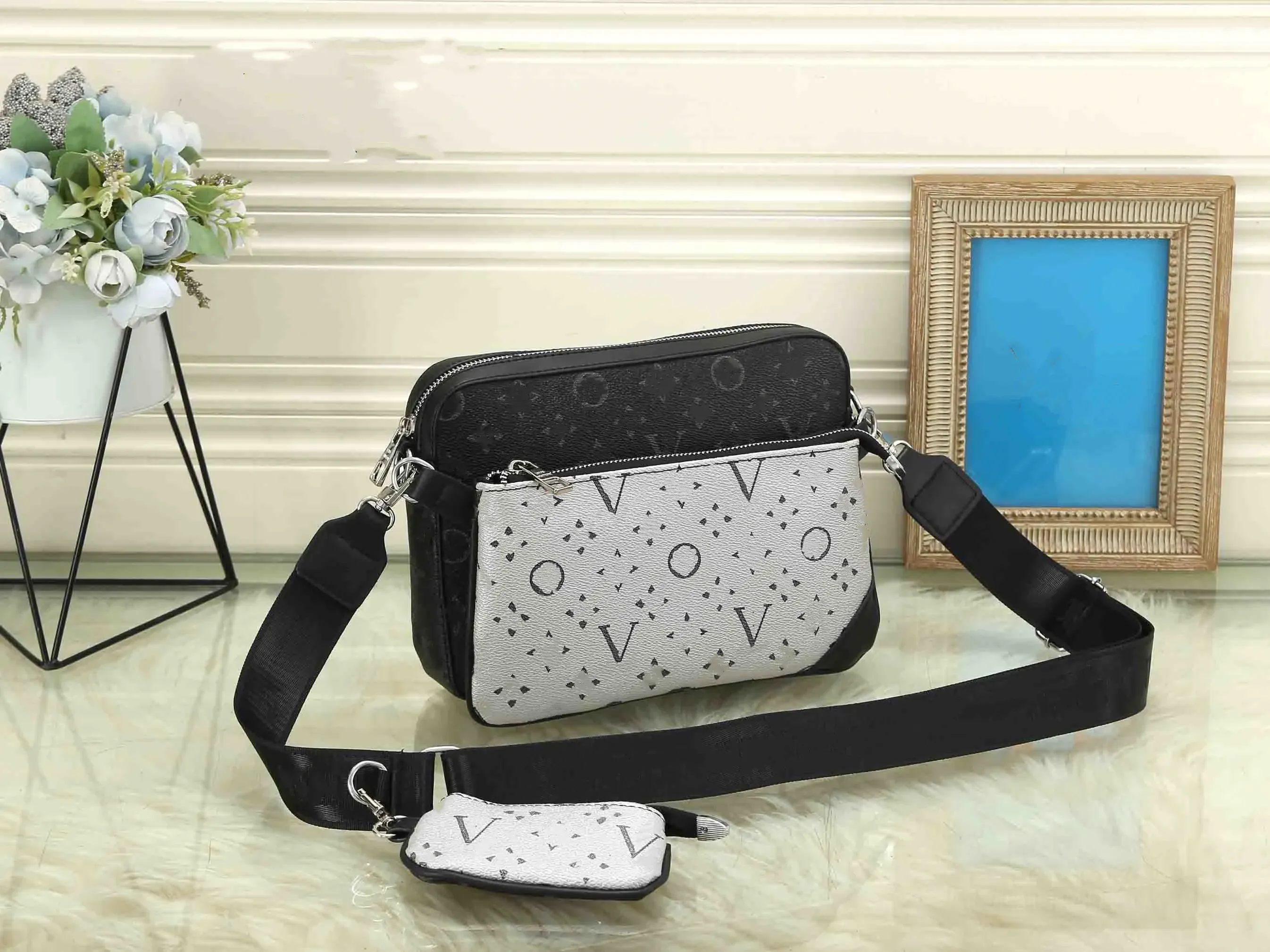 LQ kadın çantalar favori tasarımcılar 3 adet/set çok renkli çanta çantası gerçek deri l çiçek omuz crossbody çanta bayanlar cüzdanlar 3 adet çanta ss