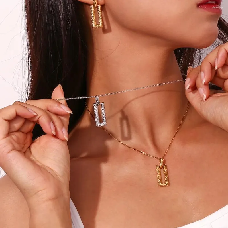 Ожерелья с подвесками ELF, прямоугольное ожерелье для женщин, роскошный стиль, цепочка на шею из нержавеющей стали, модные украшения, женский подарок
