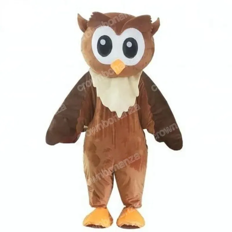 Adult Size Brown Owl Mascot Costume Outfit - Unisex Cartoon Character ...