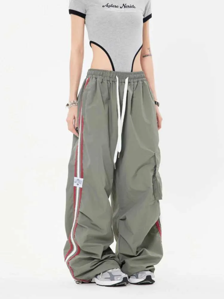 Y2K Kpop Cargo Pants For Women Wide Leg, Drawstring Pockets
