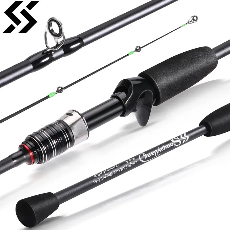 Boat Fishing Rods Sougayilang Casting Spinning Fishing Rod 1.8-2.1m UltraLight Carbon Fiber Rod 3/4Section with EVA Handle Baitcasting Fishing Rod 231109