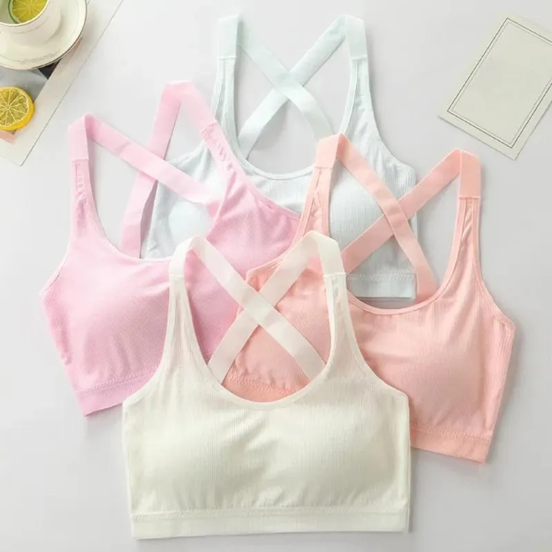 Camisoles & Tanks Girls Bra Children Vest Breathable Underwear Soft No Padded Teens Seamless Washable Sport Bras Camisole Sujetadores Para