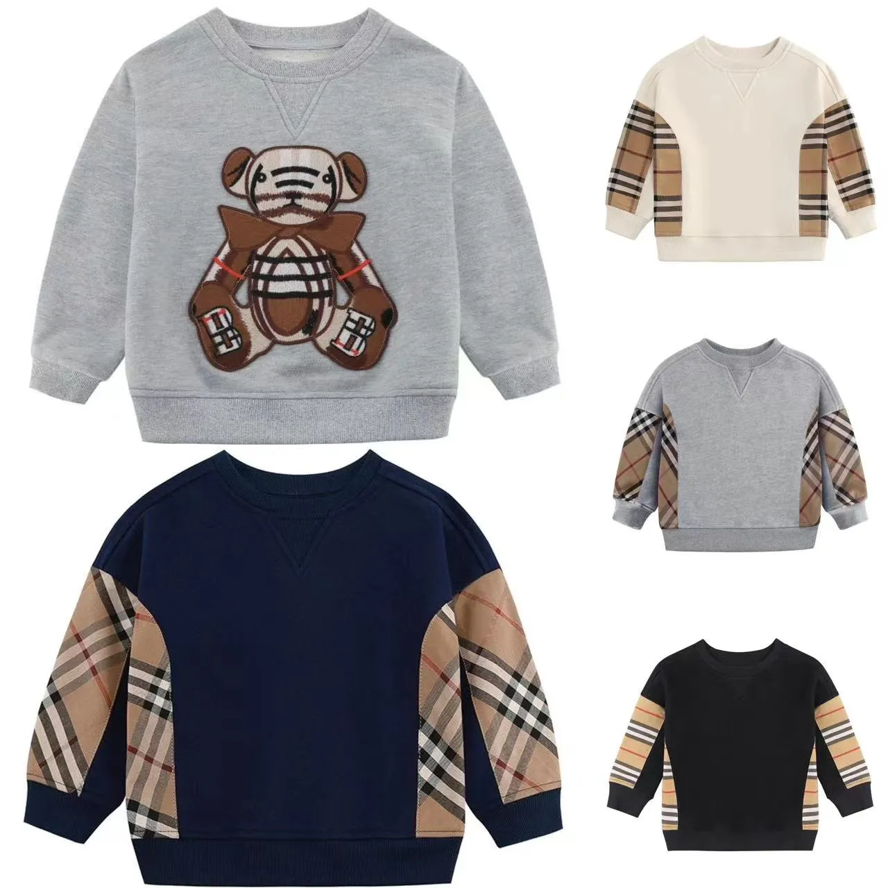 Sweat à capuche pour garçon, vêtements de styliste de couleur noire, pour bébé fille, gris, automne, tenues de mode pour enfants, 3t-8t