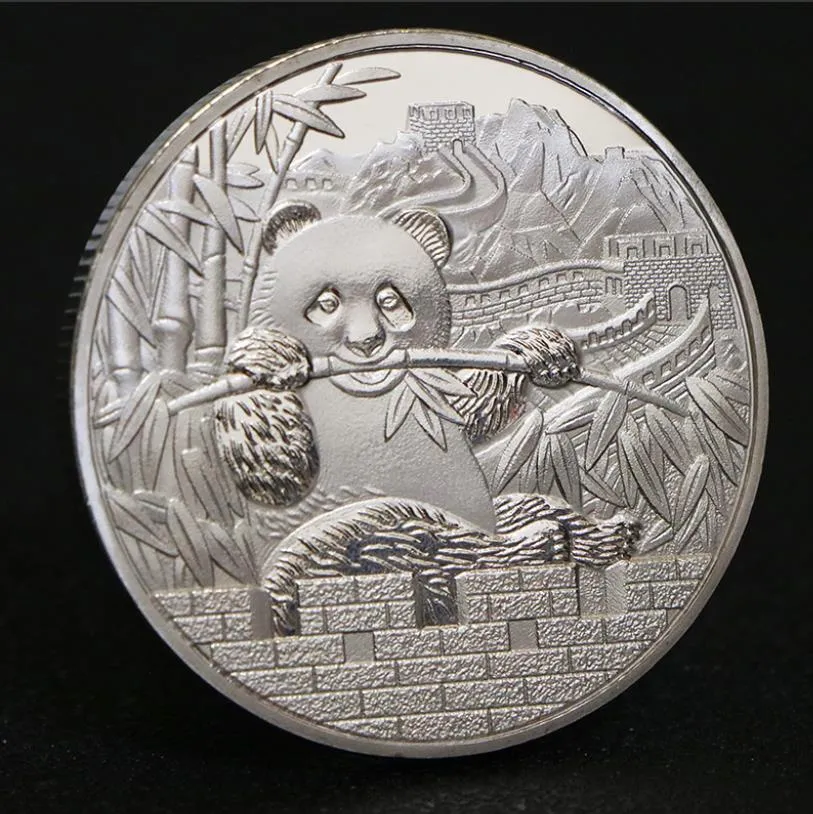 Pièce commémorative en argent Panda d'art et d'artisanat, médaille commémorative en argent