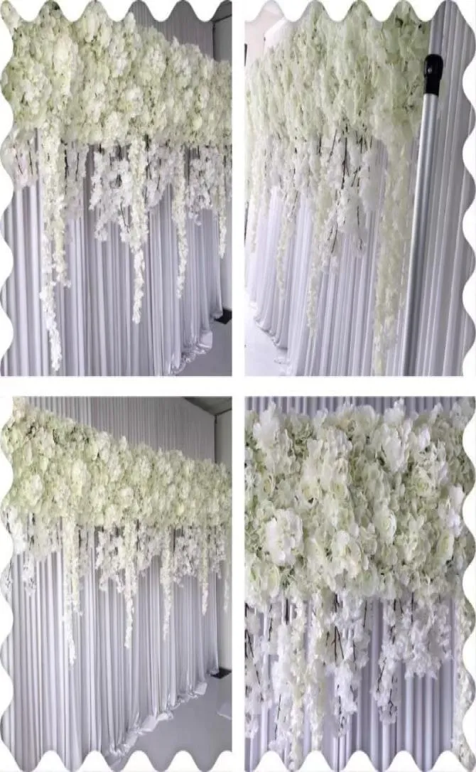 Mur de fleurs blanc lait 40cm x 60cm, cadre d'arc de fond de mariage, décoration de scène 2706961