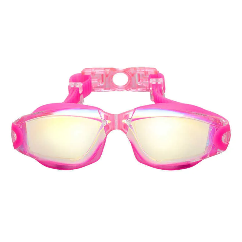 Lunettes de natation adultes étanches anti-buée lunettes pince-nez en silicone boucles d'oreilles et lunettes de natation galvanisées P230601