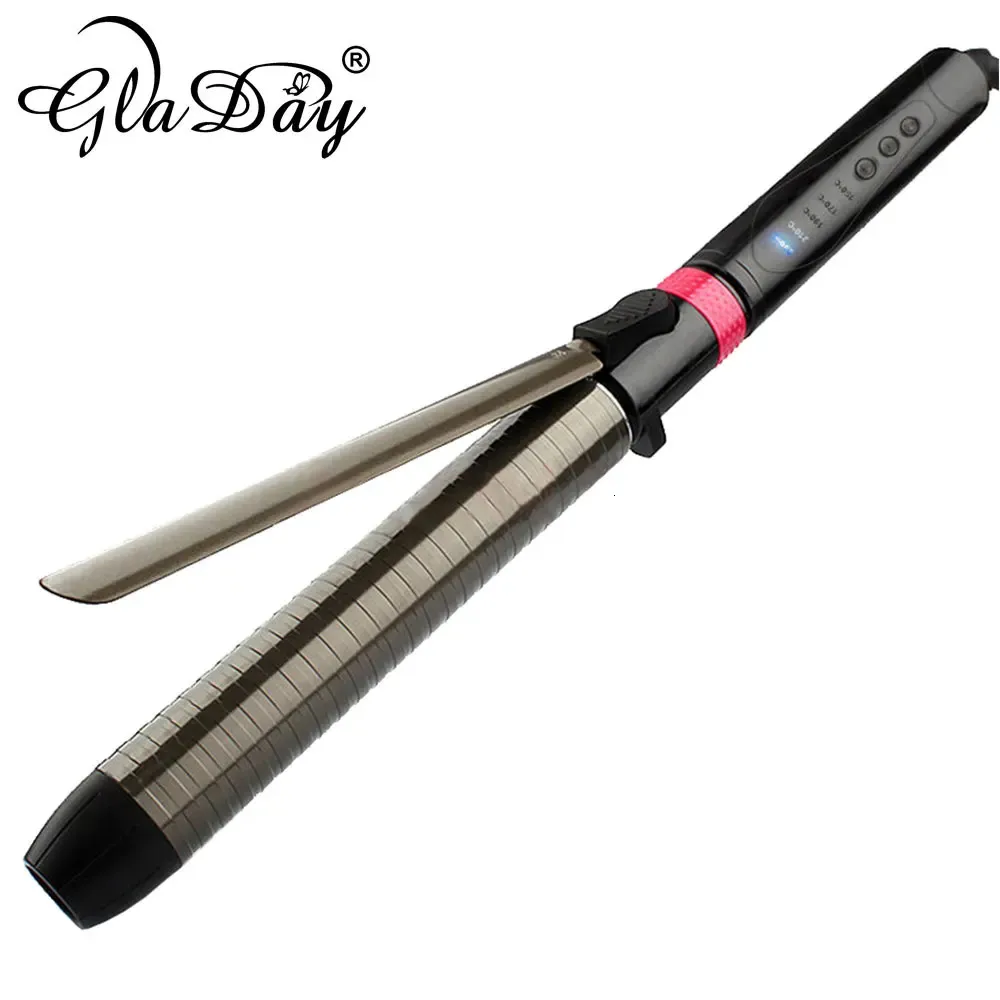 Curling Irons Profesjonalne ceramiczne rurler do włosów obrotowy Curling Iron Wand LED Curlers Curlers Stylowe narzędzia 110-240V 231109