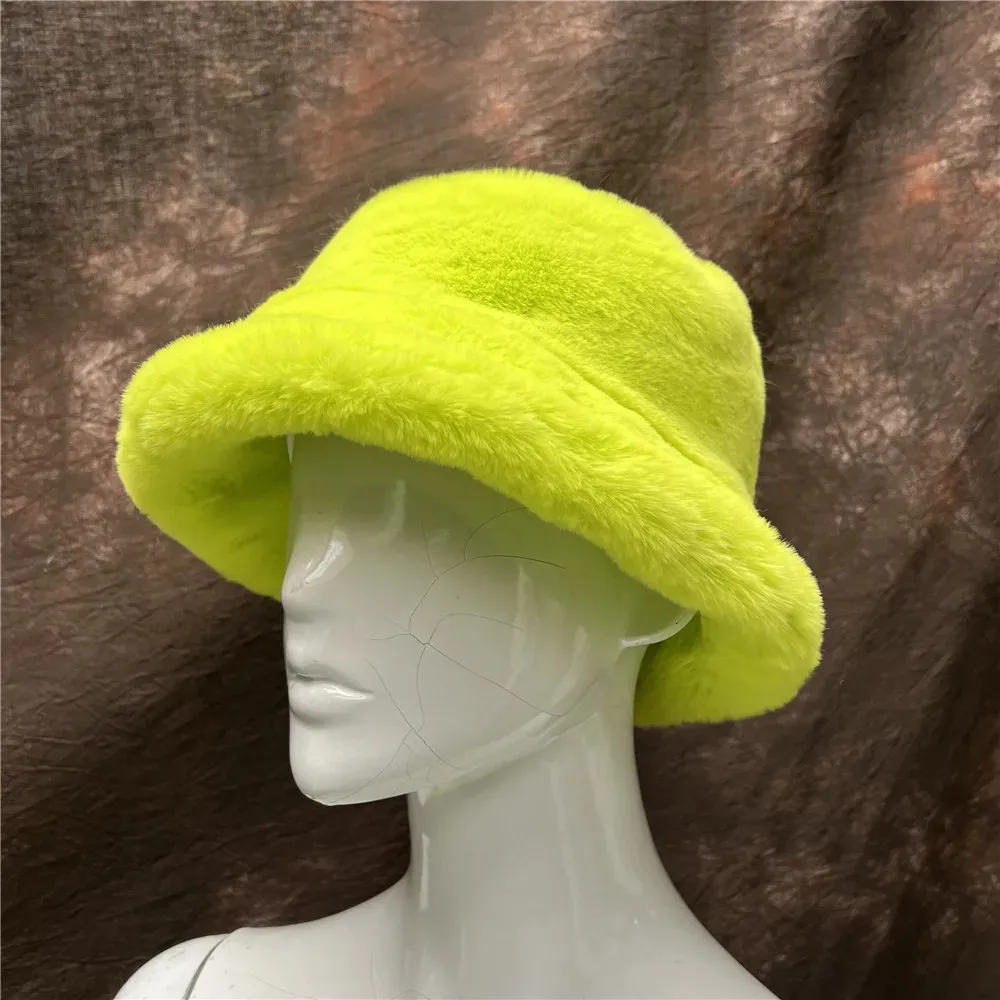 Faux Fur Wide Brim Green Fuzzy Bucket Hat For Women And Men Fashionable  Autumn/Winter Fox Rabbit Design, Thickened And Soft For Fishing, Outdoor  Vacation, And More Style 231108 From Kua05, $10.51