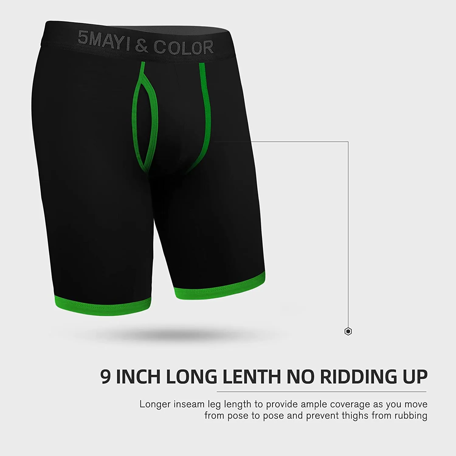 5Mayi Mens Underwear Cotton Boxer Briefs 9 Inch Long Leg Boxer Briefs For Men  Pack From 42,91 €